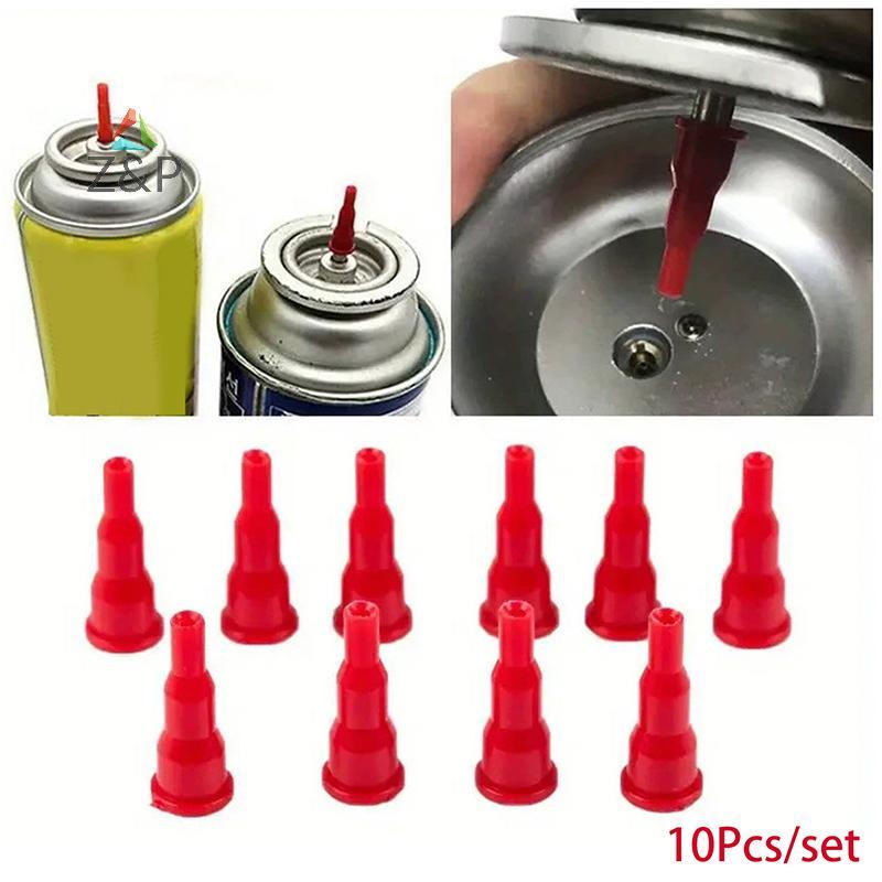 Z & P 10 ชิ้นบิวเทนหัวฉีดอะแดปเตอร์แปลงถังเทปคาสเซ็ตเป็นถังพองหัวฉีดแก๊สเชื่อมต่อสําหรับเติม COD