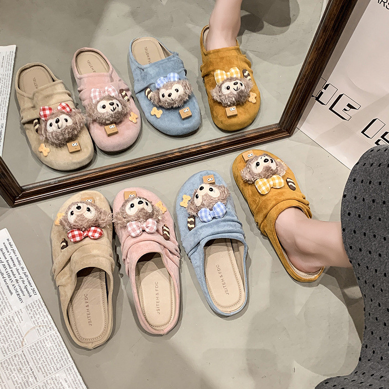 การ์ตูนน่ารัก Boken รองเท้าผู้หญิง Baotou รองเท้าแตะครึ่งผู้หญิงสวมใส่ด้านนอก 2025 ฤดูใบไม้ผลิสไตล์ใ