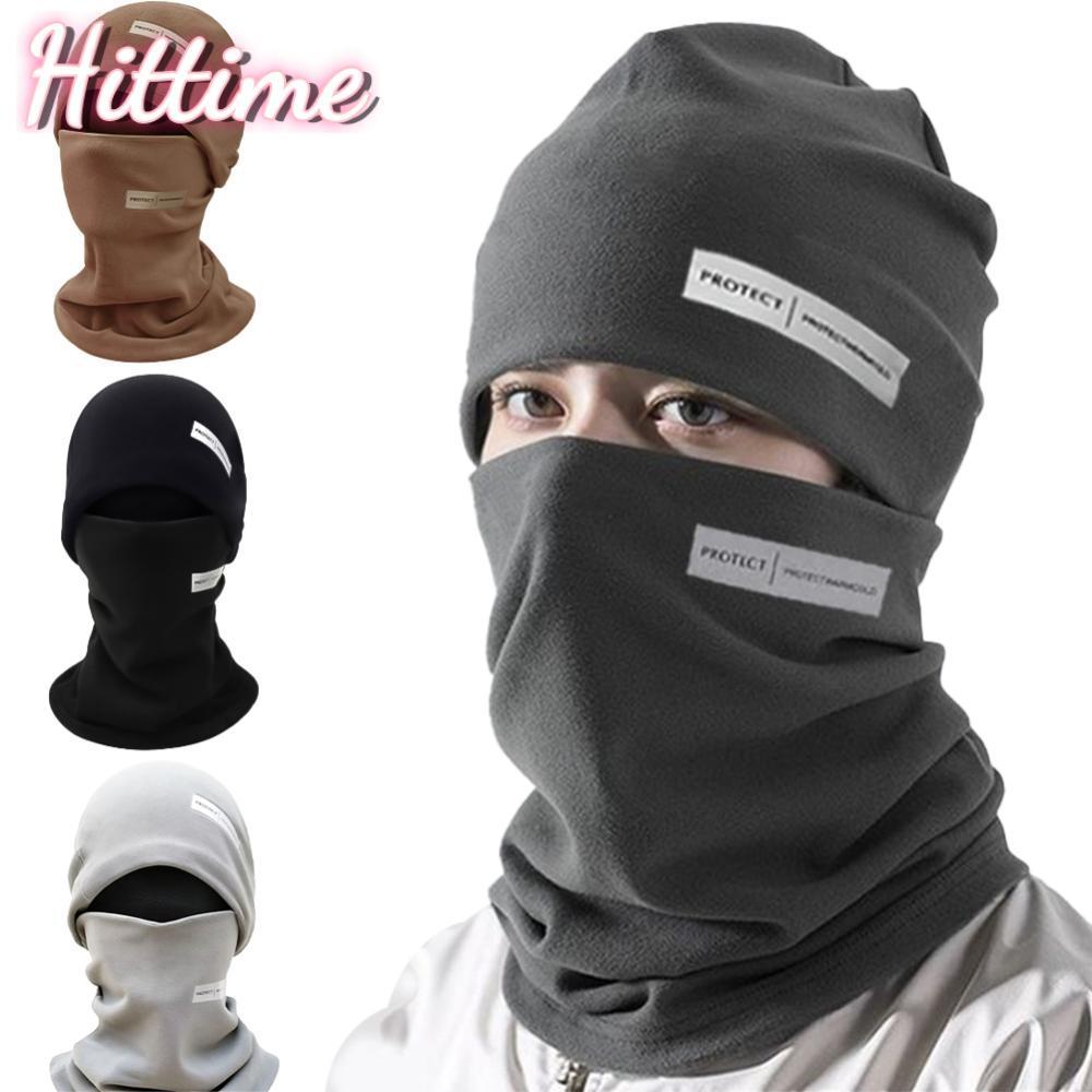 HITTIME ฤดูใบไม้ร่วงฤดูหนาวขนแกะเรียงรายหมวกอบอุ่นและคอชุดสนับแข้งWindproof Coldproofกลางแจ้งขี่จักร