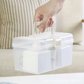 สติ๊กเกอร์ฟรี! กล่องปฐมพยาบาล กล่องยาสามัญประจำบ้าน พกพาได้ กล่องใส่ยา มีหูหิ้ว กันฝุ่น