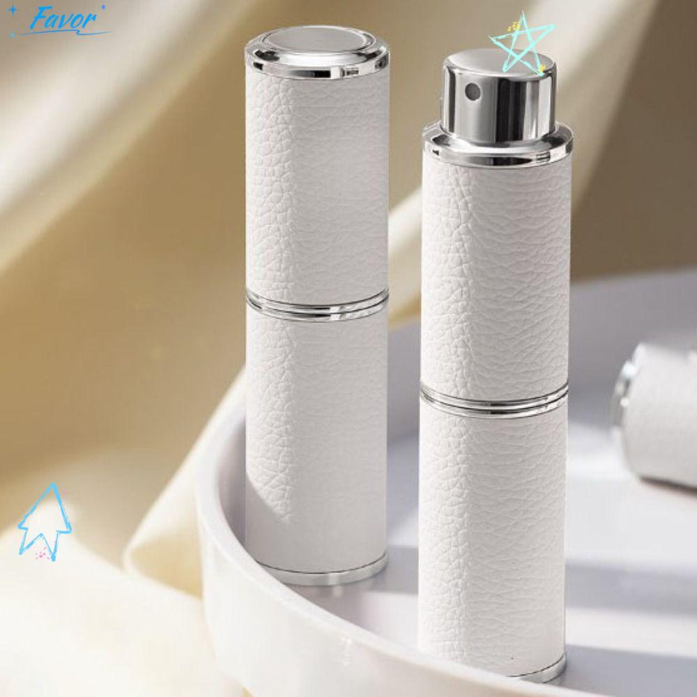FAVOR 8 ml Liquid Container, Mini Refillable Perfume Atomizer, Liner Glass High-end Leather Rotary P