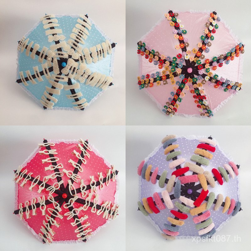 สแกนรหัสฟรีอุปกรณ์ผม Wechat Place Push Umbrella Side Clip Daisy Flower Hairpin Plush Novel Autumn Wi