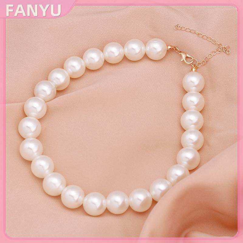 Sgl แฟชั่นที่เรียบง่ายเลียนแบบสร้อยคอมุกสําหรับผู้หญิงสาววินเทจอารมณ์ที่สง่างามลูกปัดสร้อยคองานแต่งง