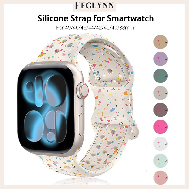 สายรัดซิลิโคนกีฬาเปลี่ยนยาง for Smartwatch IWatch Ultra/SE 3 2 Series 11 10 9 8 7 49 46 45 44 42 41 40 38มม.
