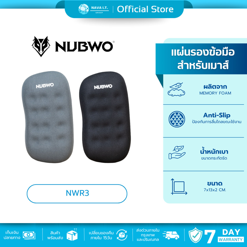 🛵มีส่งด่วน💨 NUBWO  NWR3 WRIST REST แผ่นรองข้อมือสำหรับเมาส์ พร้อม Anti-Slip กันล