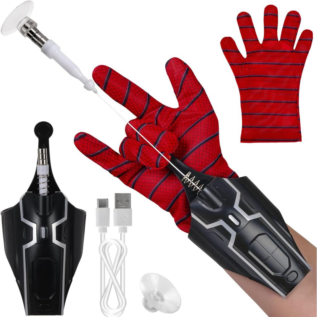 Amazing Spider Web Shooter Pack สําหรับเด็กอายุ 6 ปีขึ้นไป - Sleek, Long Range USB ชาร์จ Web Launche