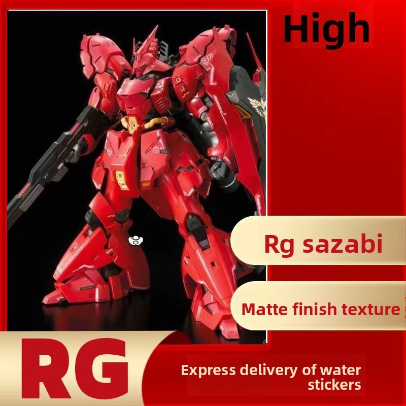 GIn Stock RG Sazabi [Matte Texture] พร้อม Water Decal Stand Assembly Model Toy