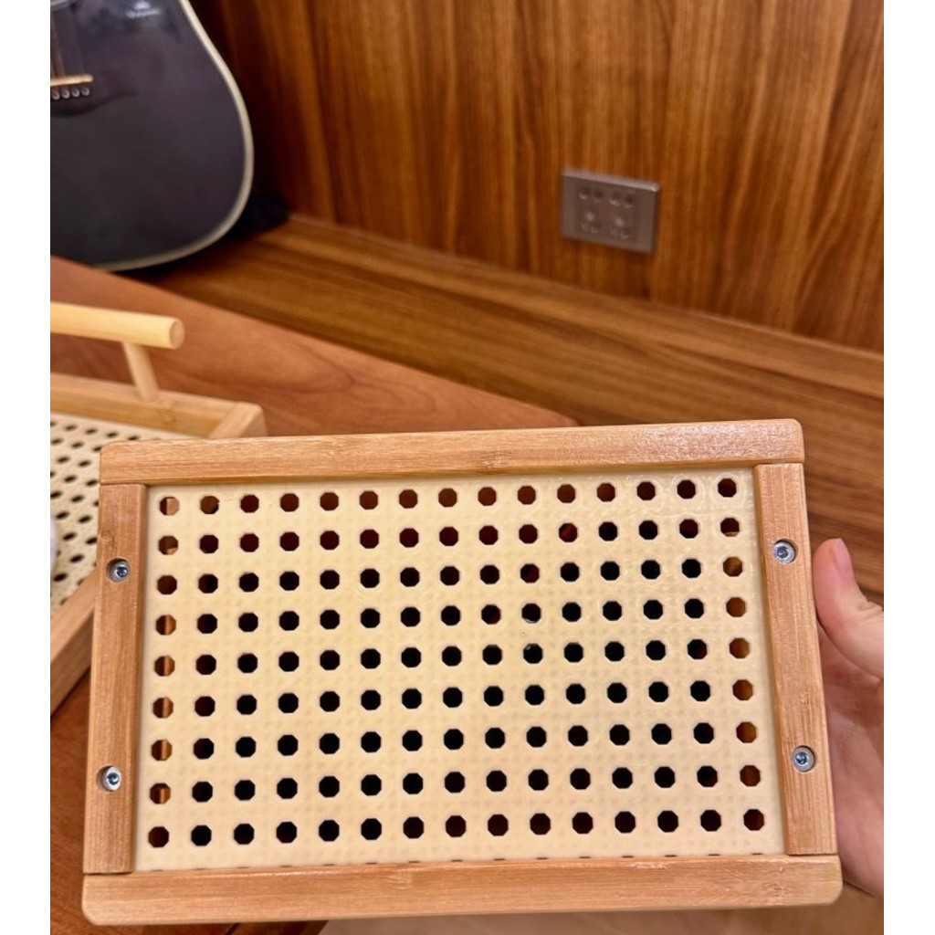 ถาดไม้ไผ่หวาย+หูจับ ถาดเสิร์ฟไม้หวาย มินิมอล ดีไซน์คาเฟ่ ใช้เสิร์ฟอาหาร–ขนม ตกแต่งบ้าน ถ่ายรูปสวย ใช้งานอเนกประสงค์ - รูปที่ 2