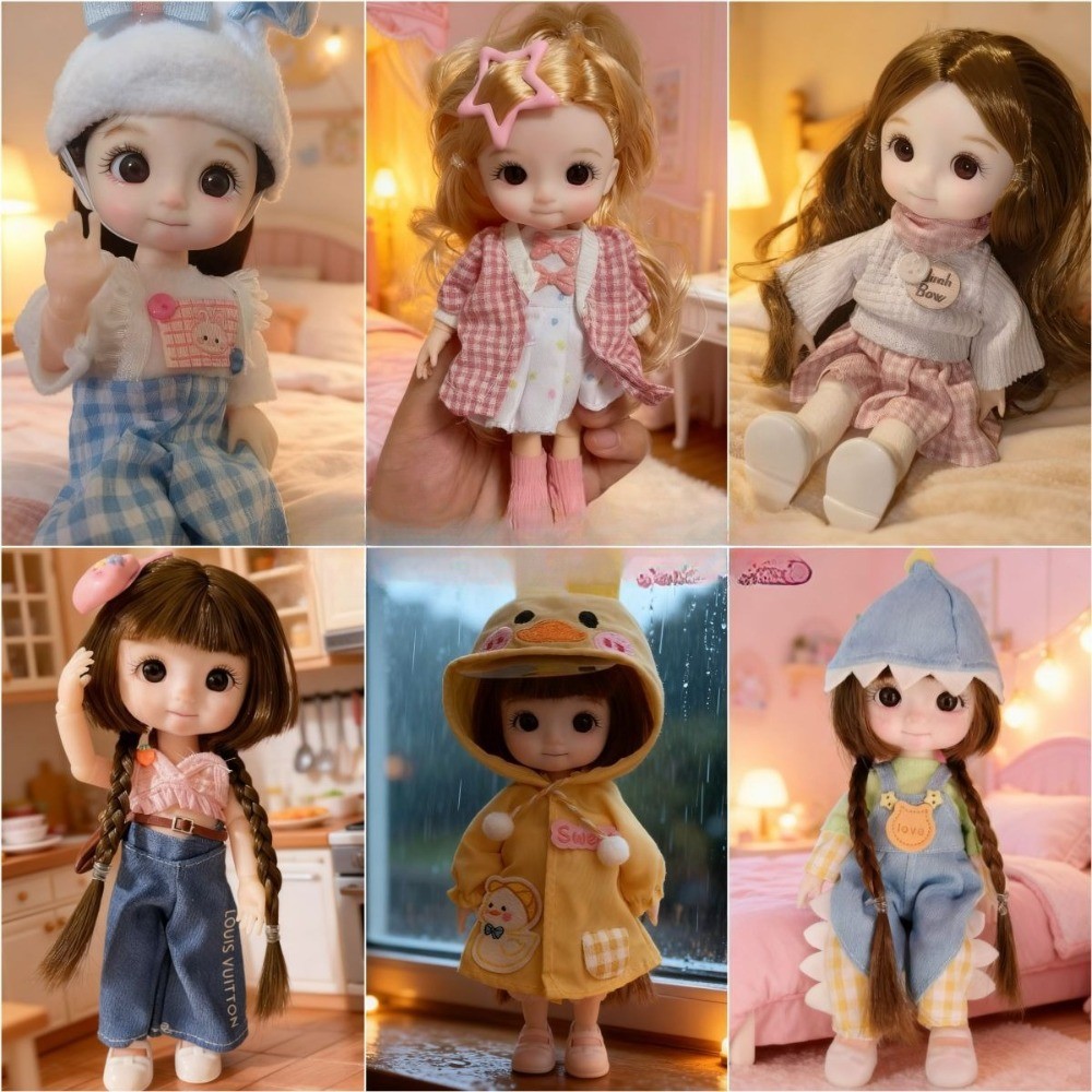17ซม.ตุ๊กตาและเสื้อผ้าชุดเจ้าหญิงของเล่นแต่งตัวเด็กของขวัญวันเกิดสาว
