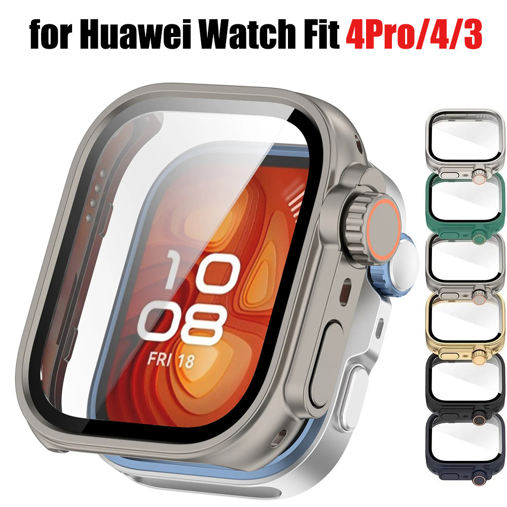 เปลี่ยนเป็น Ultra นาฬิกาสําหรับ Huawei Watch Fit 4Pro/4/3 ป้องกันหน้าจอ Shell + แก้วสําหรับ Huawei F