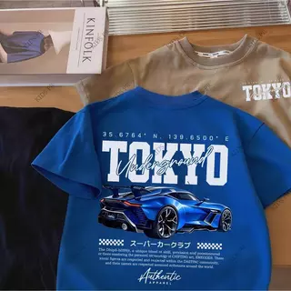 COD 2026 Tokyo Racing Car Printed Kid's T-shirt Fashion Trendy Casual Pure Cotton Top for 3-13 Yrs T16