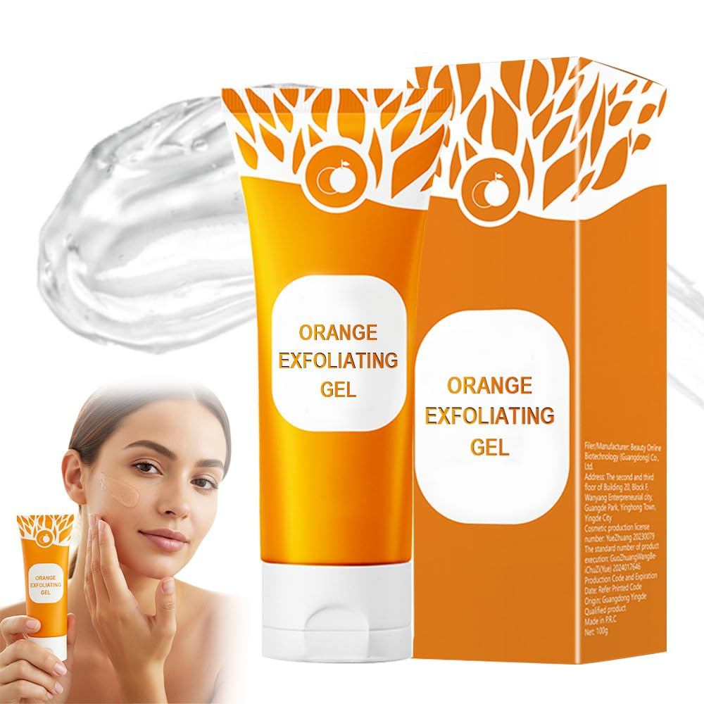 เจลขัดผิวส้มสําหรับผิวหน้าและผิวกาย 2025 Orange Enzymes Cleansing Gel Scrub, Exfoliating & Deep Clea