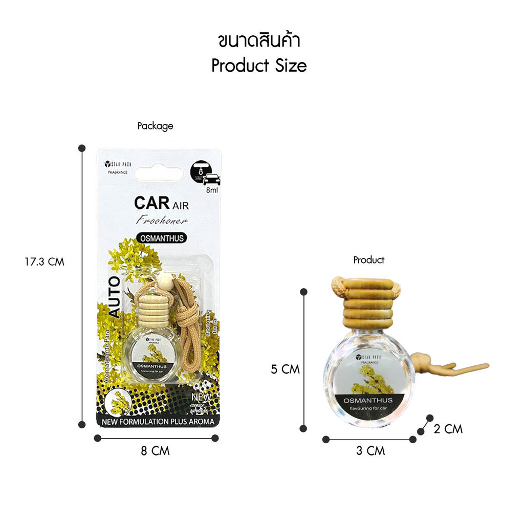 น้ำหอมรถยนต์ 8 ml. น้ำหอมแขวนในรถยนต์ อโรม่า หอมยาวนานเป็นเดือน แบบแขวน - รูปที่ 5