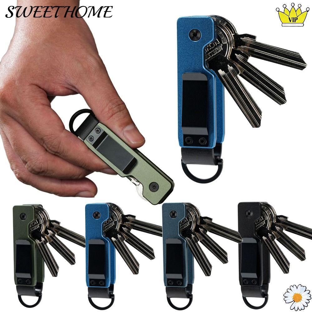 SWEETHOME Key Holder, Minimalist Compact Key Organizer, Smart Hold 2-5 Keys Metal Keys Fob Outdoor