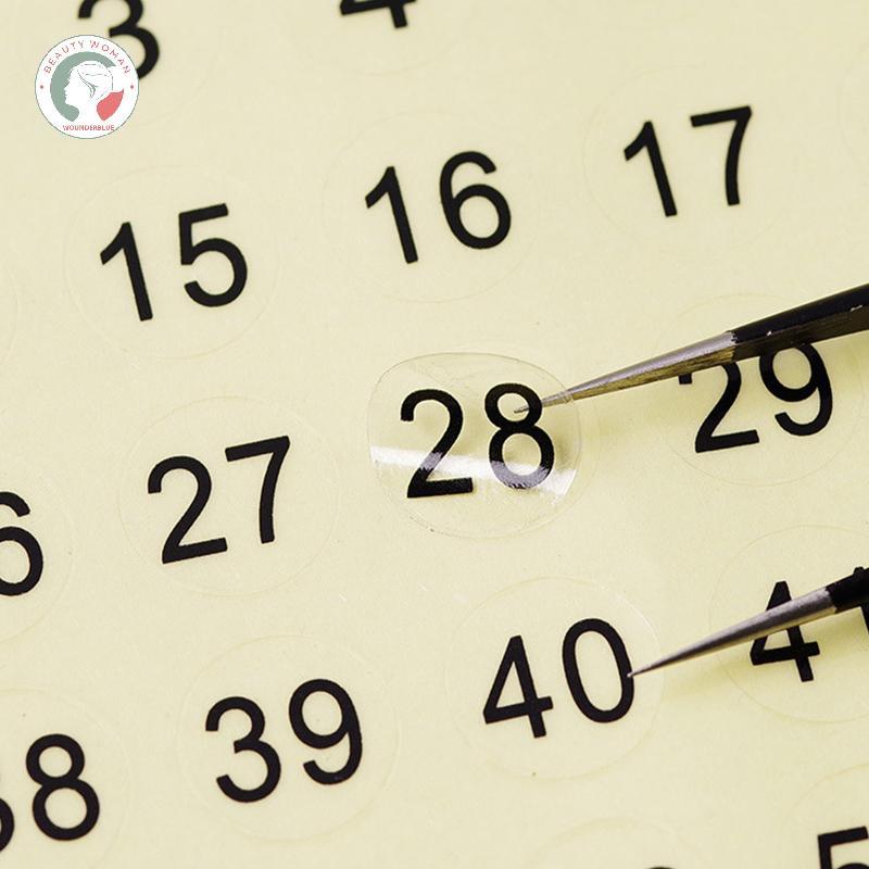 [OU] ป้ายสติ๊กเกอร์ตัวเลขใส 100 ชิ้นสําหรับยาทาเล็บเจลเคลือบเงา (60-100) TH