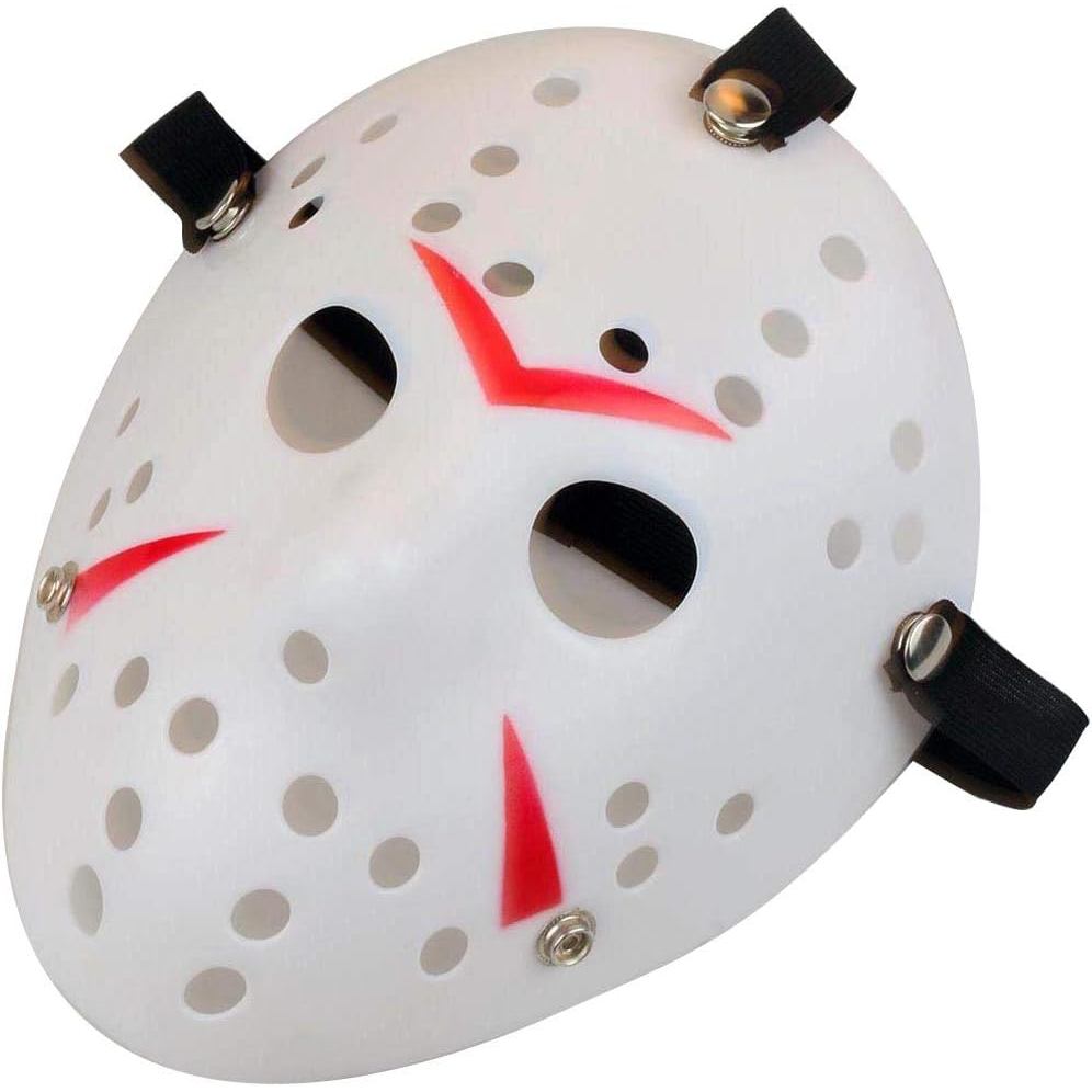 Gmasking Horror Halloween Costume Hockey Mask Party อุปกรณ์ประกอบฉากคอสเพลย์ (ขาว-แดง)