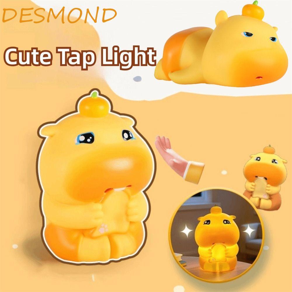 DESMOND Water Dolphin Lulu Night Light, 4 โหมด Touch Sensor LED น่ารัก Tap Light, สบาย Top Touch Eye