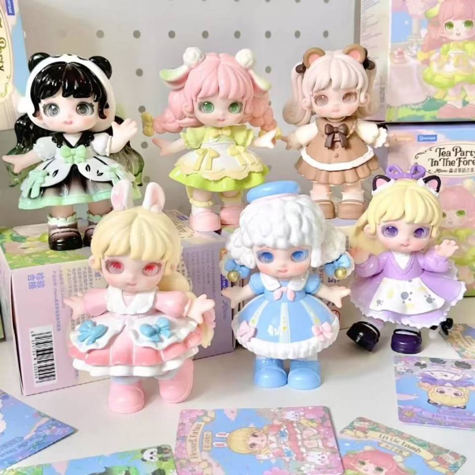เวอร์ชั่นภาษาจีน miiana Senling Tea Party Mystery Box อินเทรนด์เล่นรูปตุ๊กตาน่ารักของขวัญวันเกิดสาวเครื่องประดับของเล่น