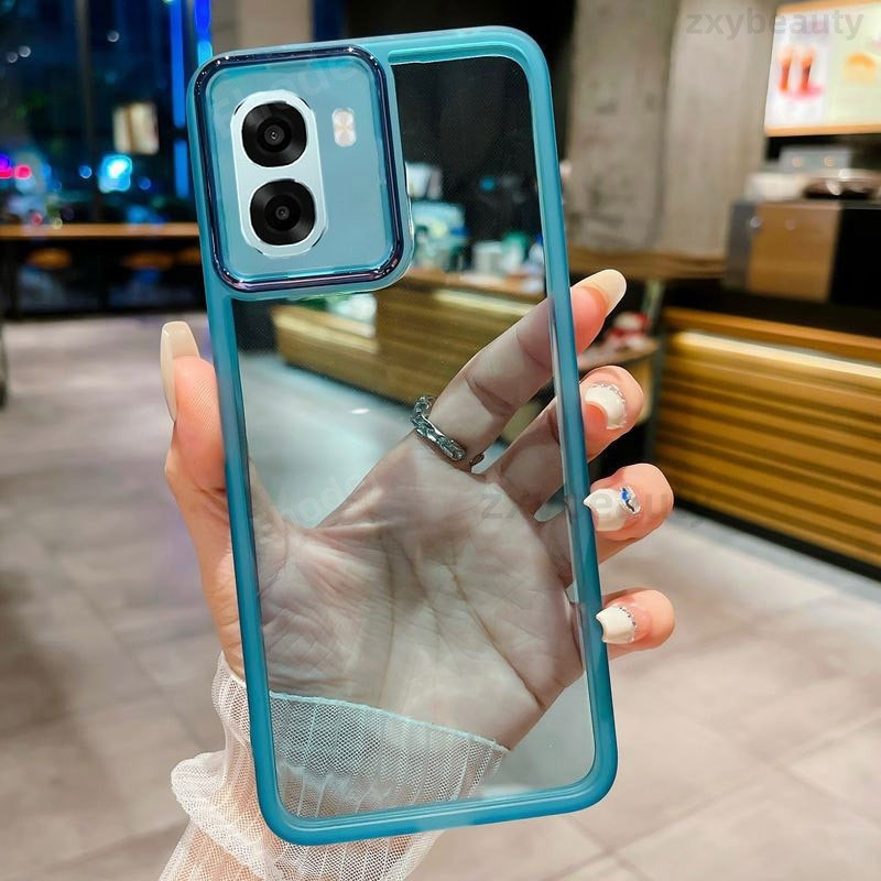 2025 เคสโทรศัพท์ Soft Clear Square Plated สําหรับ OPPO A6X 4G 5G, เคสซิลิโคนใสสําหรับ OPPO A6X CPH28