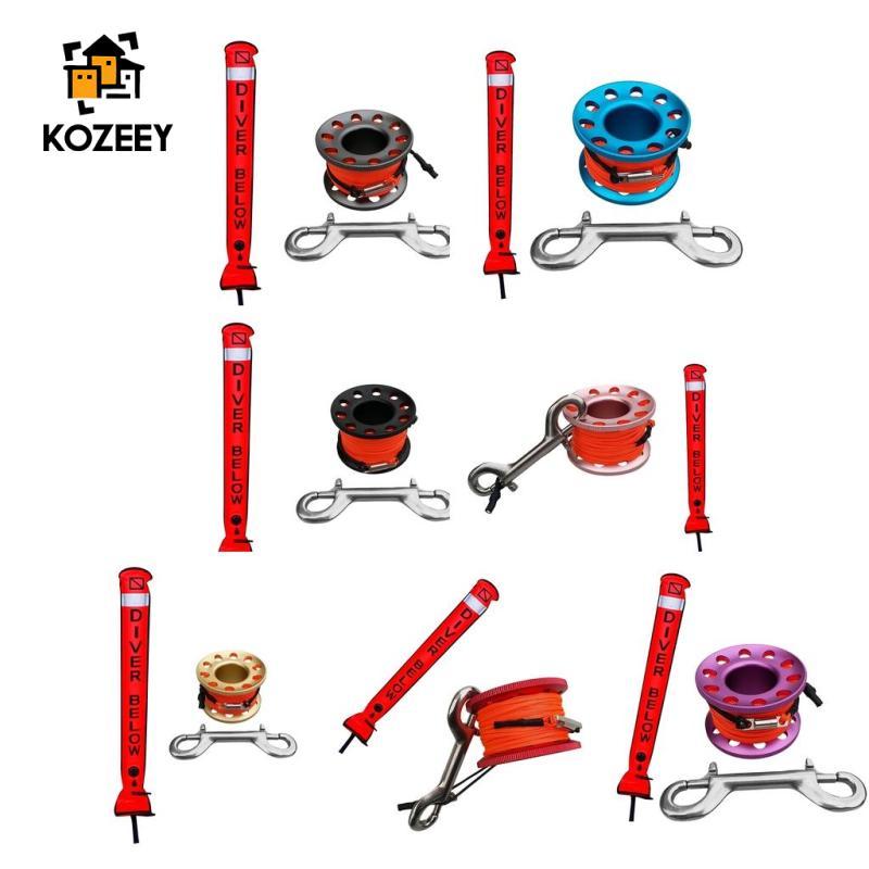 [KOZEEY] หลอดสัญญาณทุ่น SMB พร้อม Dive Reel Spool สีหลากหลาย เพื่ออุปกรณ์ความปลอดภัยในการดำน้ำ