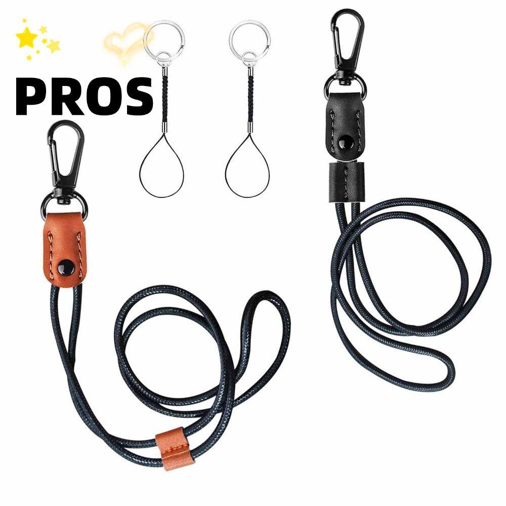 PROS 1 PC หนังถักอุปกรณ์สํานักงานแขวนเชือกปรับได้โลหะ Clasp สายคล้องคอ