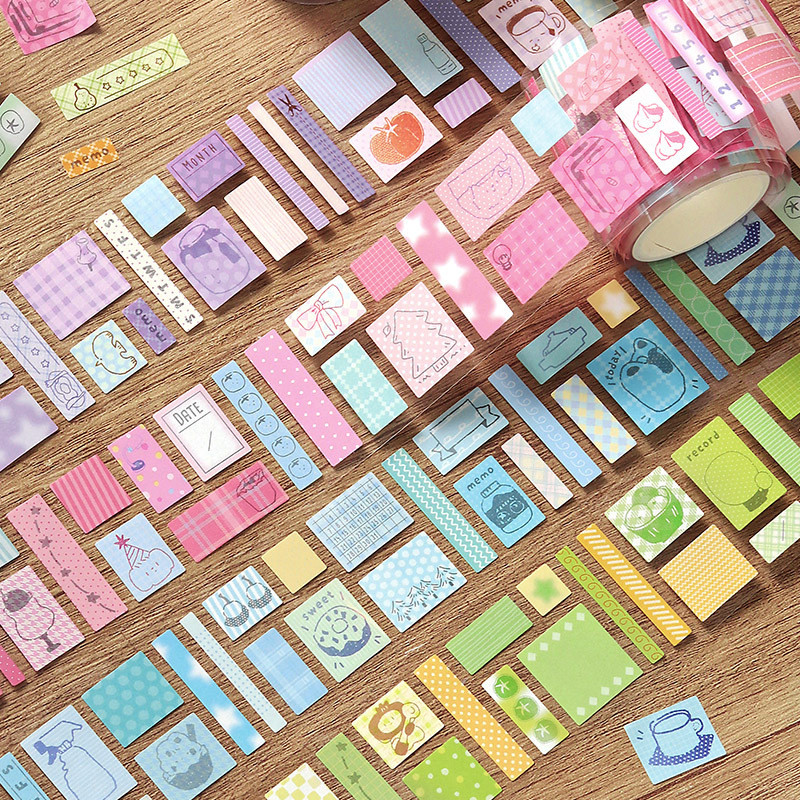 Minimalist Design Pre-Cut เทปตกแต่งความงามสติกเกอร์สําหรับ Scrapbooking JANK Journal DIY Art Craft Collage ห่อของขวัญเครื่องเขียนอุปกรณ์