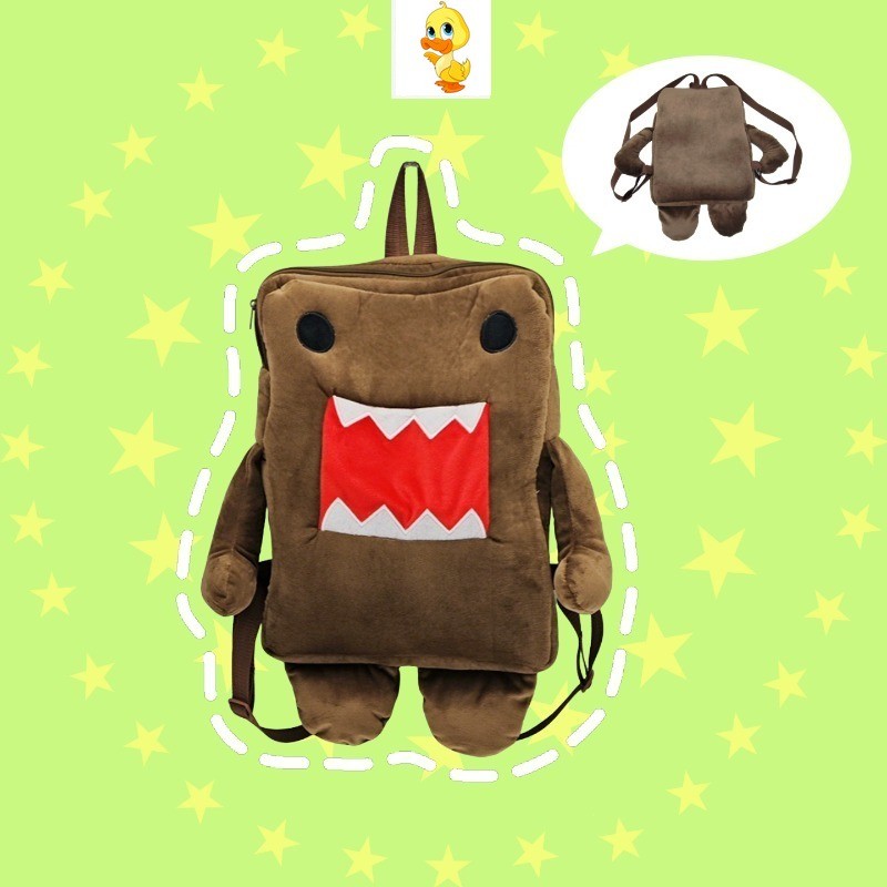 พลัส✨ใหม่ ใหม่✨ น่ารัก Domo-kun ตุ๊กตาของเล่นสีน้ําตาลกระเป๋าเป้สะพายหลังตุ๊กตาตุ๊กตากระเป๋าการ์ตูน Plushie สําหรับเด็กชายและเด็กหญิงของขวัญวันเด็ก