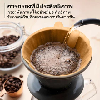 100 แผ่น กระดาษกรองกาแฟดริป ทรง U แบบหนา เกรดอาหาร ไม่ฟอกขาว กรองละเอียดไม่มีกลิ่น