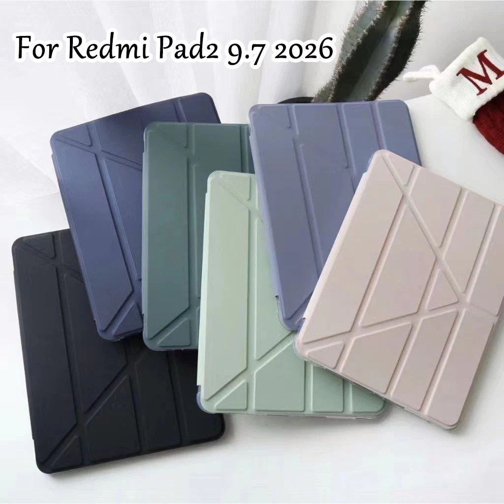 เคสพับจีบ พับY สีพาสเทล สำหรับ Redmi Pad SE 9.7 2026 4G รุ่น Wifi Redmi Pad 2 (11inch) Pad2 8.7 ใส่ปากกาได้ 020