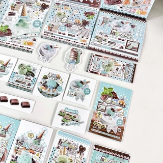 24 ชิ้น/เซ็ต Peppermint ช็อกโกแลตปิดผนึกสติกเกอร์การ์ดอวยพรชุดวัสดุบรรจุภัณฑ์ DIY ตกแต่ง