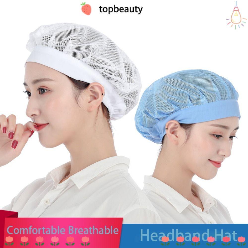 Topbeauty หมวกเชฟ, ที่คาดผมงานให้บริการอาหาร หมวกแม่ครัว, เน็ตติดผมเก๋ๆ ทําอาหาร หมวกอนามัย โรงแรม