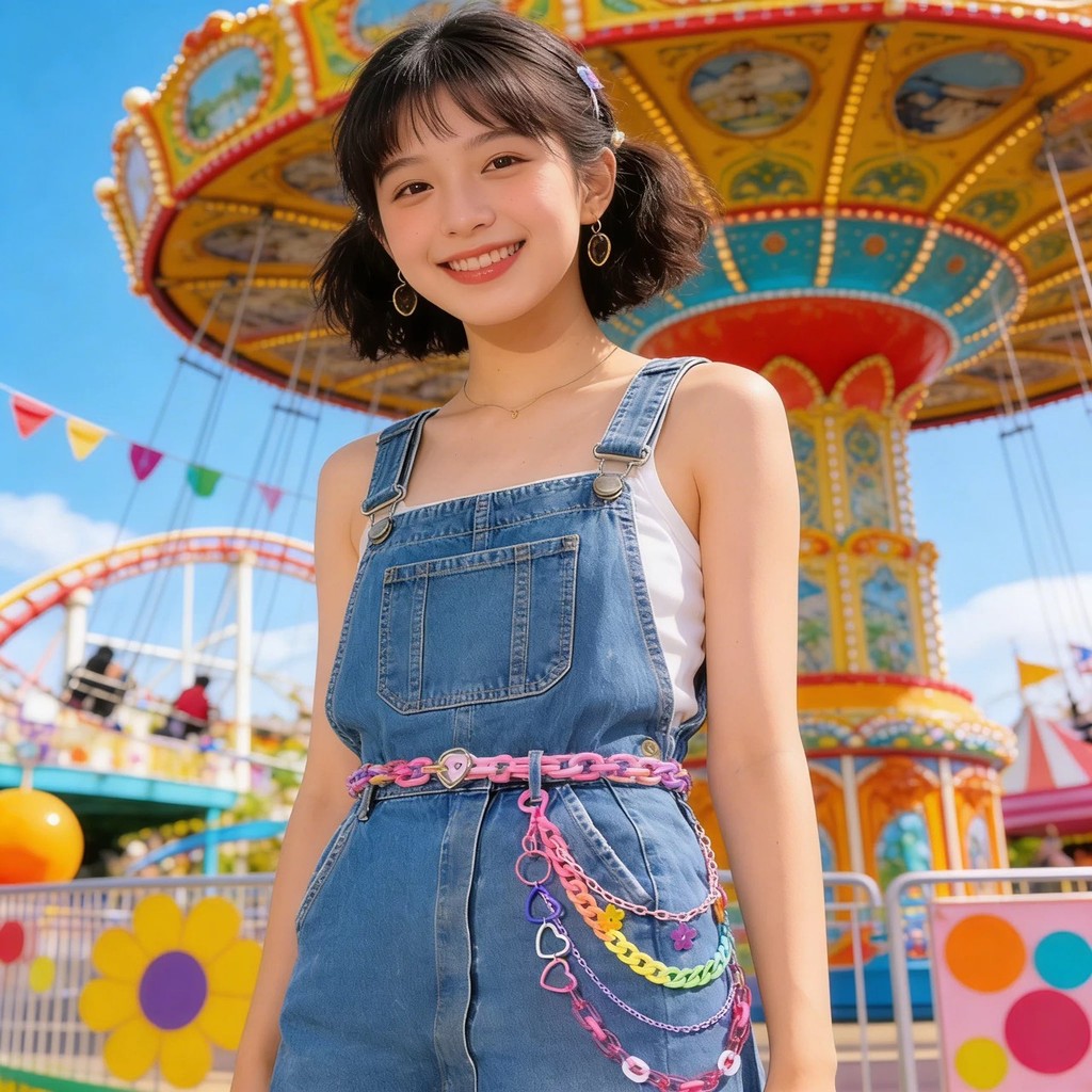 Fairy สายคล้องแฟชั่นกางเกง/กระโปรง โซ่พวงกุญแจตุ๊กตาห้อย สีสันน่ารัก สดใส พร้อมส่งในไทย#F24