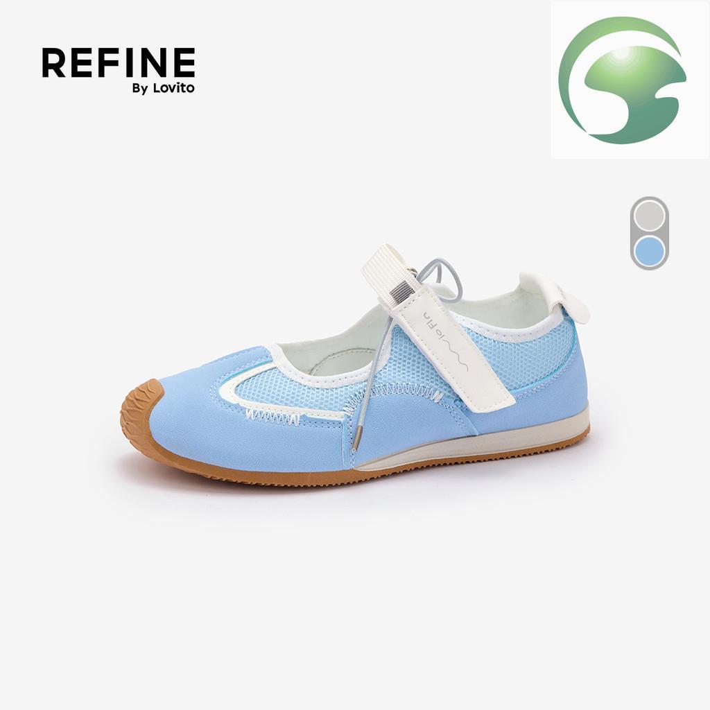 AH4 (Refine by Lovito) รองเท้าผ้าใบความรู้สึกดีไซน์ลําลองสําหรับผู้หญิง LR31E073 (Refine by Lovito) รองเท้าผ้าใบความรู้สึกดีไซน์ลําลองสําหรับผู้หญิง LR31E073