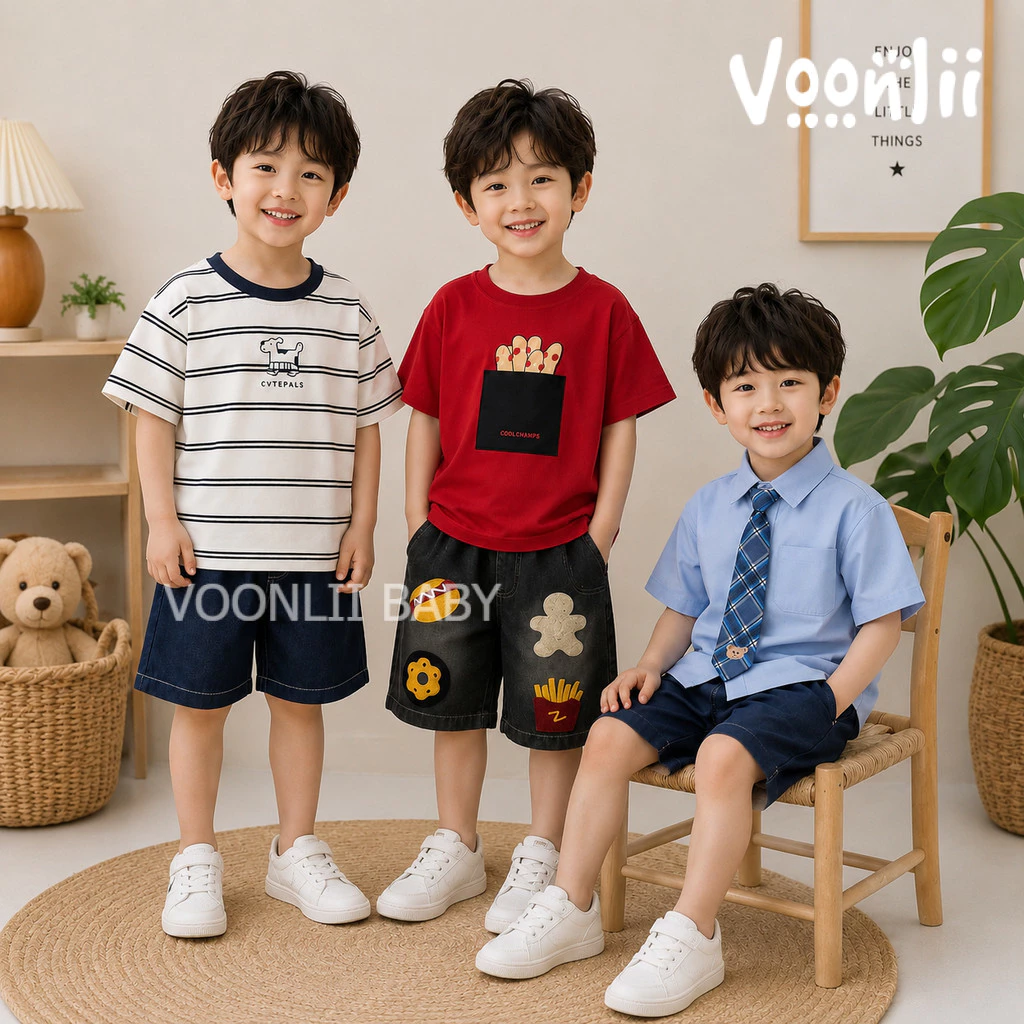 พร้อมส่ง เสื้อผ้าเด็กผู้ชาย ชุดหล่อเนกไท ชุดออกงาน เซ็ตเสื้อ+กางเกง 2 ชิ้น