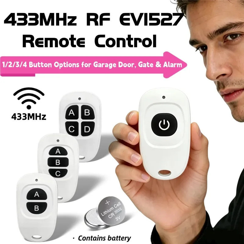 433Mhz RF รีโมทคอนโทรลไร้สาย 1,2 /3 /4 ปุ่ม EV1527 การเรียนรู้รหัสเครื่องส่งสัญญาณ