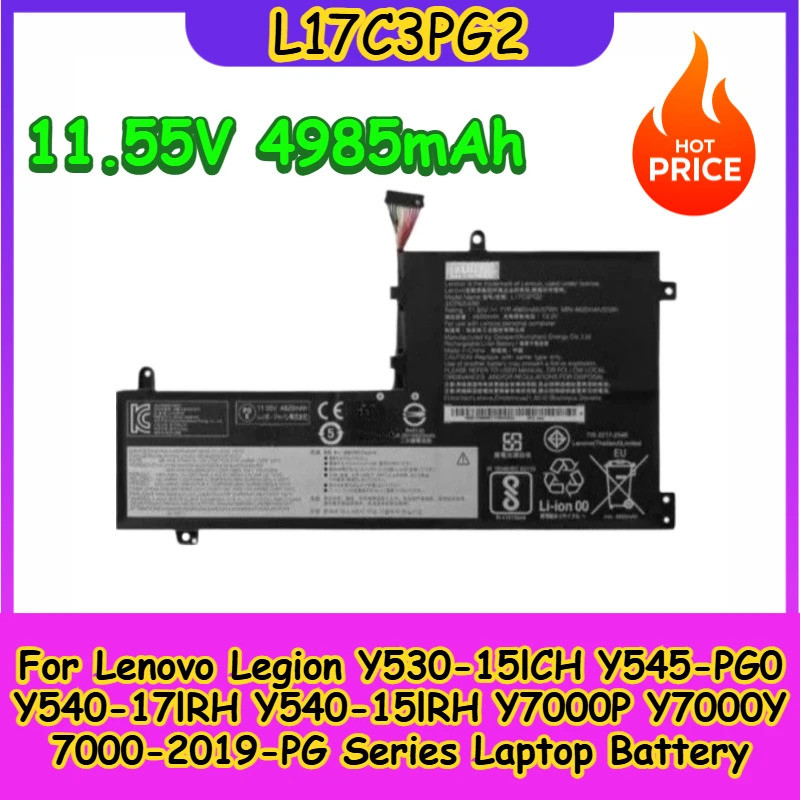 11.55V 4985mAh L17C3PG2 แบตเตอรี่แล็ปท็อปสําหรับ Lenovo Legion Y7000 1060 Y7000P Y530 Y730 L17M3PG2 