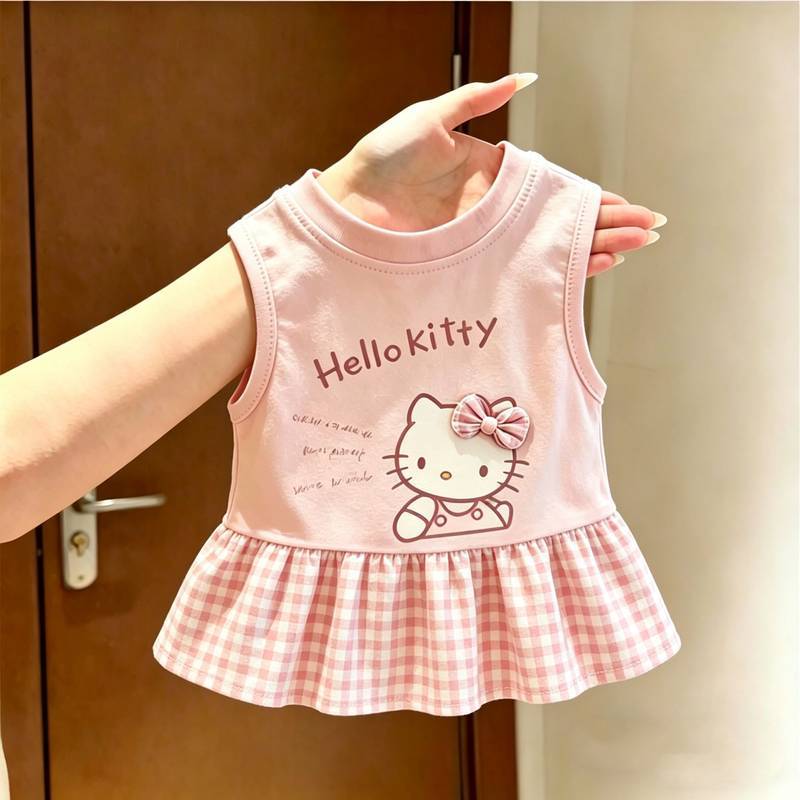 Pet Dog Clothes Kitty Three-Dimensional Bow Flounced Skirt Swing Sweet Vest Skirt Cat Small Dog Spring and Summer aXMC