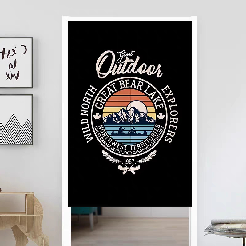 โลโก้ New American Wild North Explorers Noren, รวมก้าน, ไม่มีสว่าน, สําหรับ Entryway/Studio