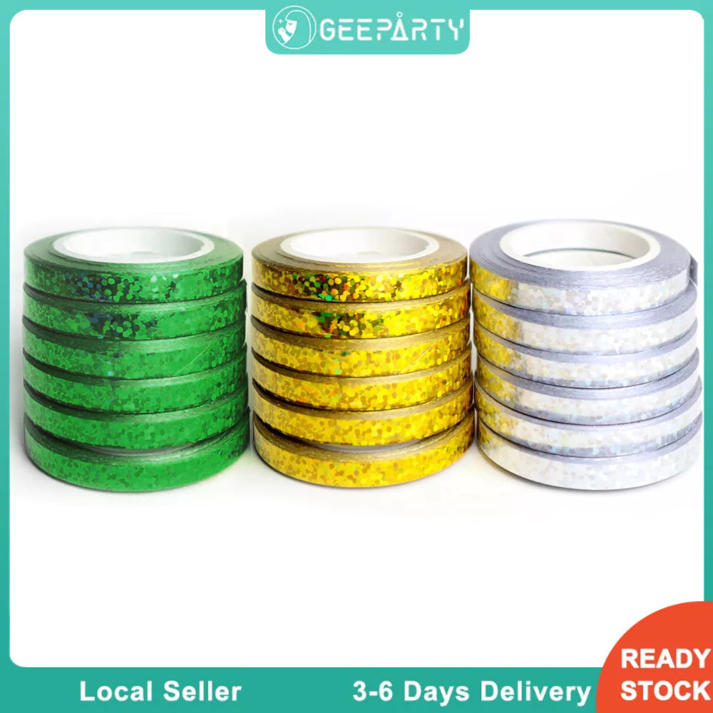 GeeParty ริบบิ้นลูกโป่งเลเซอร์ 10M อุปกรณ์ตกแต่งลูกโป่ง เครื่องมือผูกลูกโป่ง เชือกลูกโป่งปาร์ตี้