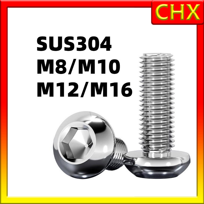 สกรูหัวแบน 304 สแตนเลสสตีลหกเหลี่ยม Countersunk หัวสกรู M8/M10/M12/M16 * L10-150 มม.MZXLG007