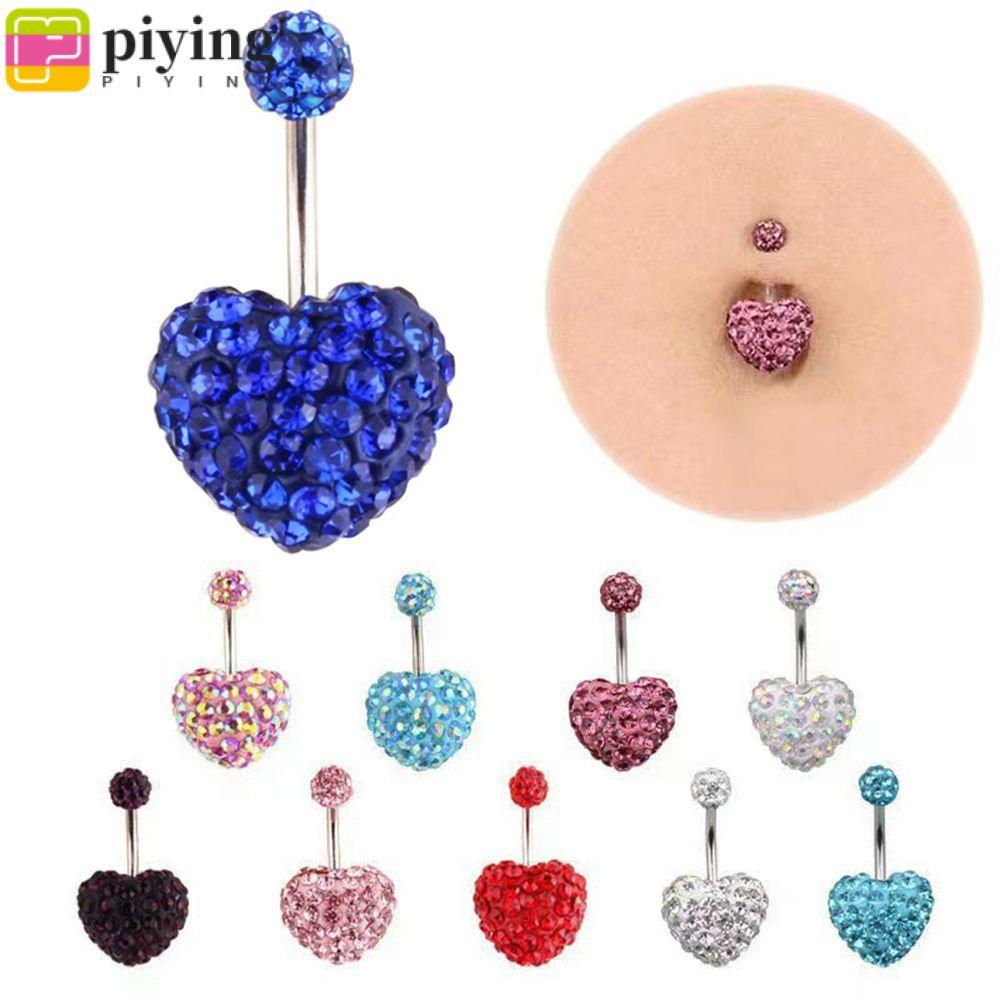 Piying จิวสะดืออัญมณีคู่หลายคริสตัล Jewellery แหวนหน้าท้องปลอม