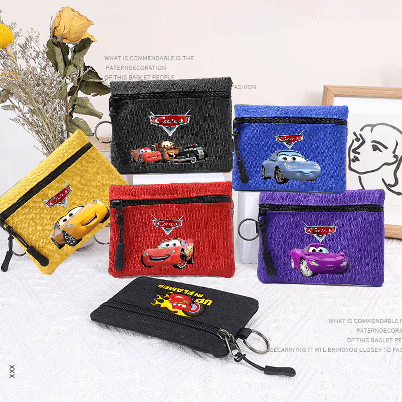 ใหม่ CARS Lightning McQueen ธีมการ์ตูนมินิซิปกระเป๋าสตางค์เก็บเหรียญการ์ดของขวัญวันเกิด