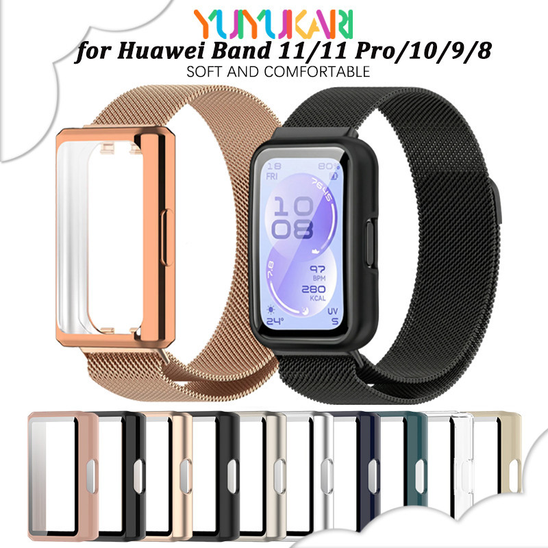 กรณีคอมพิวเตอร์ Milanese Loop สายรัดโลหะสำหรับวง for Smartwatch Huawei 11/11 Pro / 10 9 8 แม่เหล็กสแตนเลสวงครอบคลุม