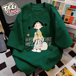 TEE·SHOP🍀เสื้อยืดฟอก เสื้อวินเทจ เสื้อยืด oversize ลาย 'GOLDEN GIRL' เกาหลี เท่ห์มาก พิมพ์ลาย ผ้านิ่มใส่สบาย S-3XL COD📦
