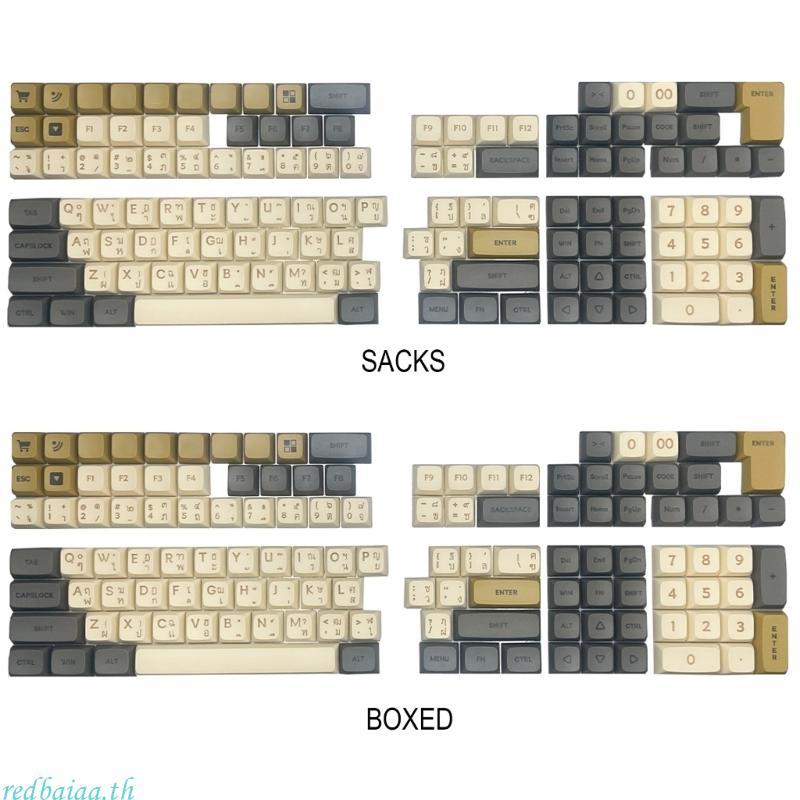 Redbaiaa Ergonomic XDA ความสูง PBT Keycaps ทัวร์ริ่งไทย Keycaps สําหรับคีย์บอร์ดแบบกลไก