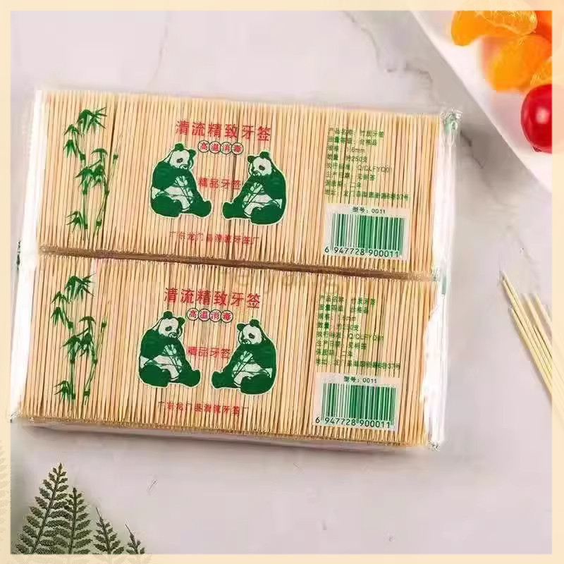 Feiyang200 ชิ้น ไม้จิ้มฟันไม้ไผ่แบบ 2 หัวใช้แล้วทิ้งสำหรับใช้ในครัวเรือนและในเชิงพาณิชย์