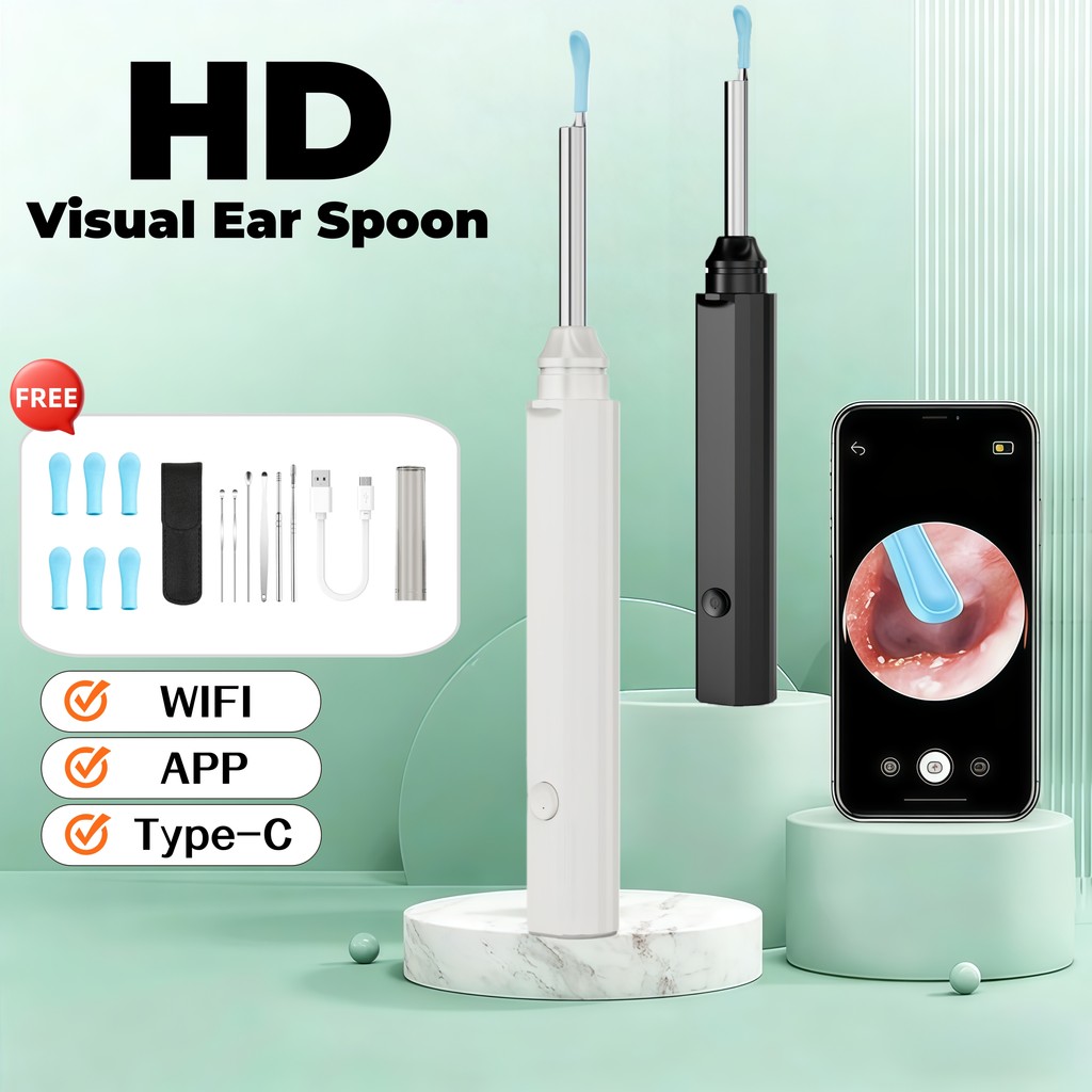 Ear Pick⚡Visual Ear Pick เครื่องมือกําจัดขี้หูพร้อมกล้องรองรับการเชื่อมต่อ Wi-Fi แบบชาร์จไฟได้สําหรั