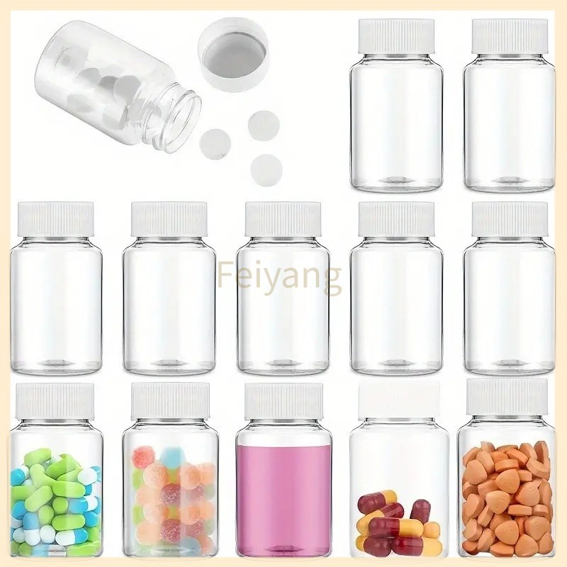 FeiyangขวดพลาสติกPETใส 20/30/50/100 ml ฝาเกรียวปิดสนิทพกพาสะดวก ขวดใส่ยา ใส่เครื่องดื่ม