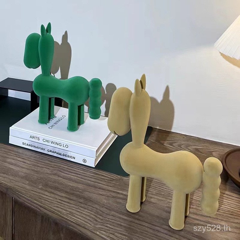 งานฝีมือการ์ตูน OQUE เดสก์ท็อปตกแต่งโต๊ะเรซิ่นม้า Flocking ห้องเด็ก Flocking ตลกรุ่นห้องเรซิ่นการ์ตู