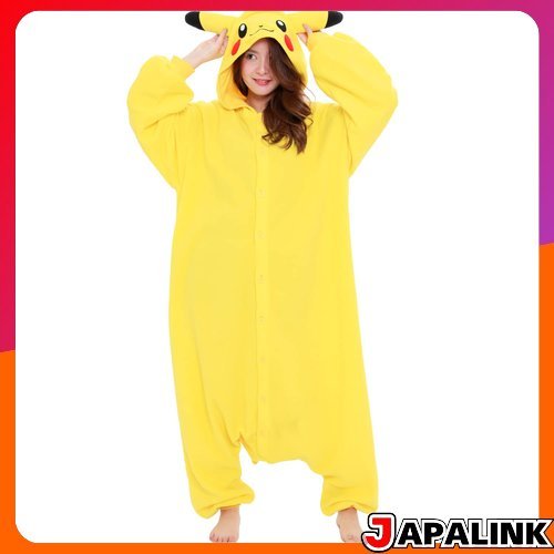 Sazac Kigurumi ผ้าฟลีซ Kigurumi Pokémon Pikachu TMY-022 One Size Fits All (ผู้ใหญ่) 【Direct from Jap